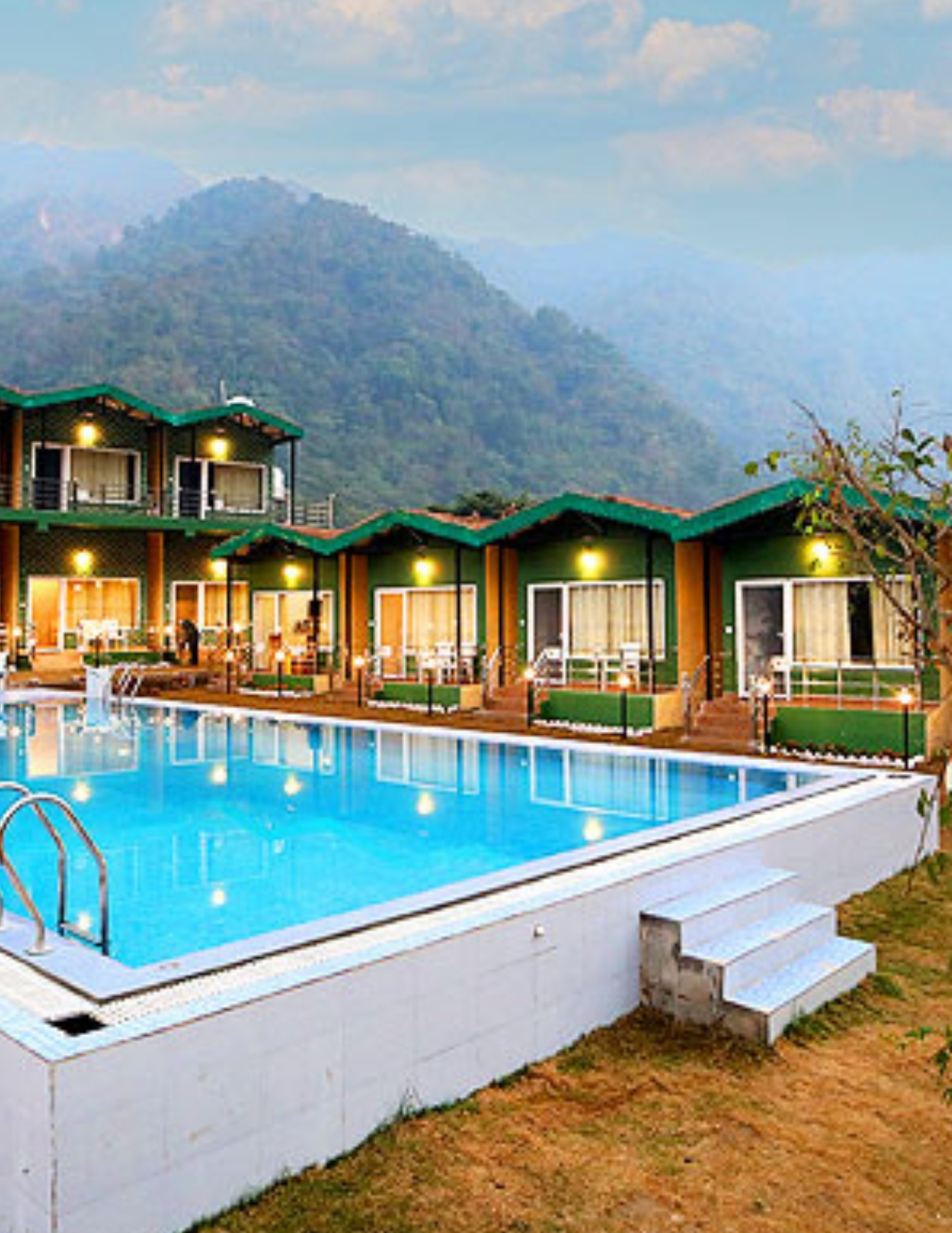 prefab resort cottages with garden