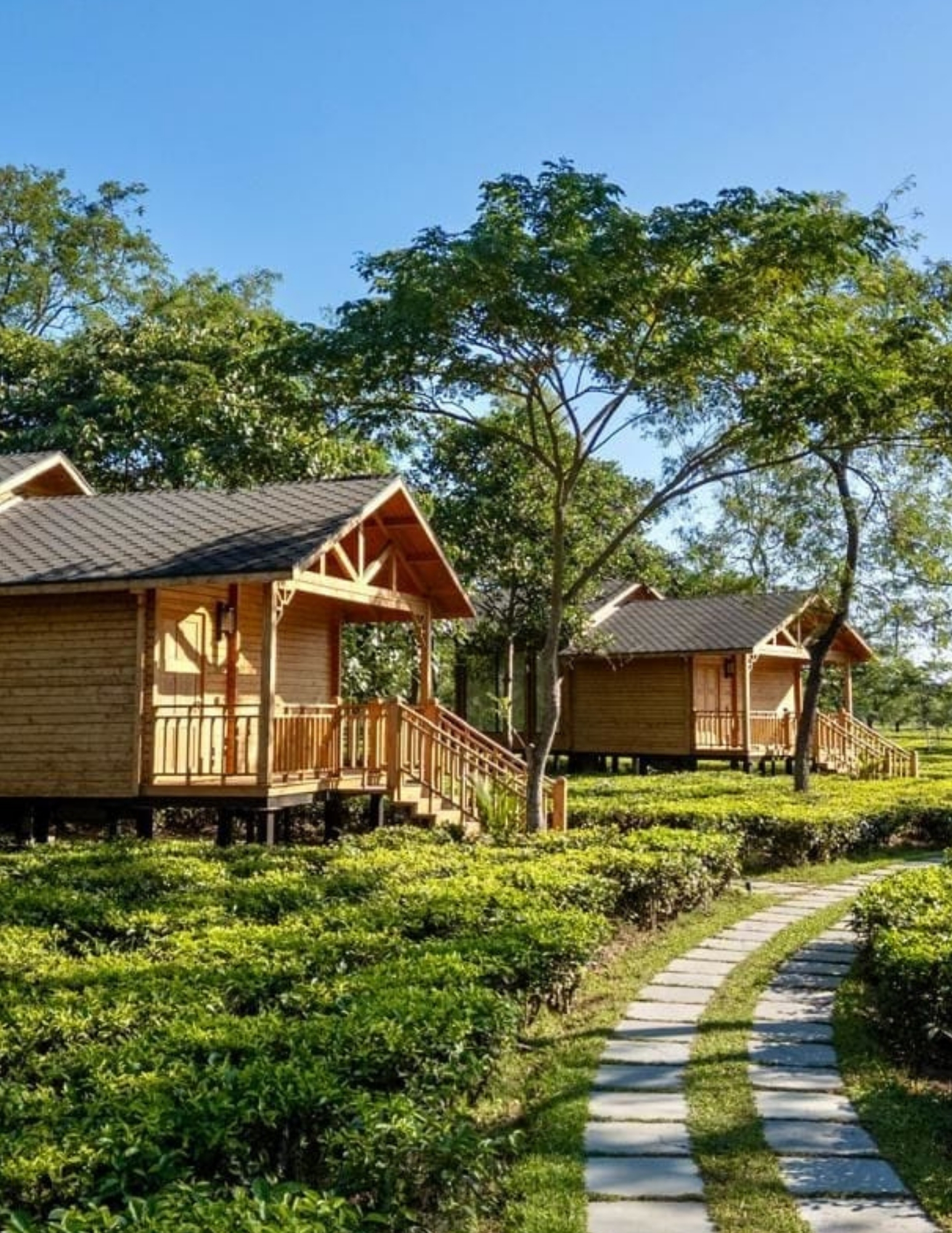 prefab resort cottages with garden