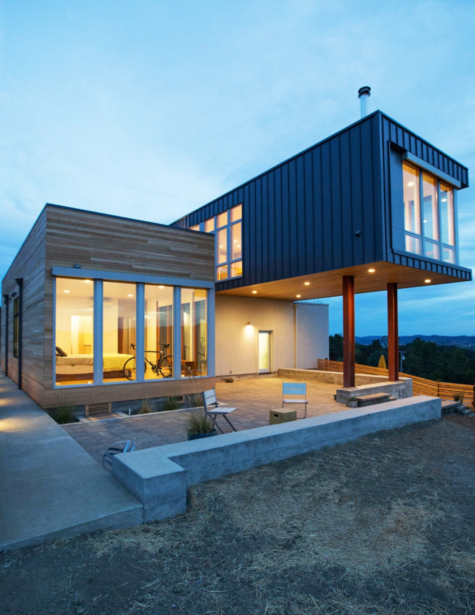 eco-friendly prefab cottage view